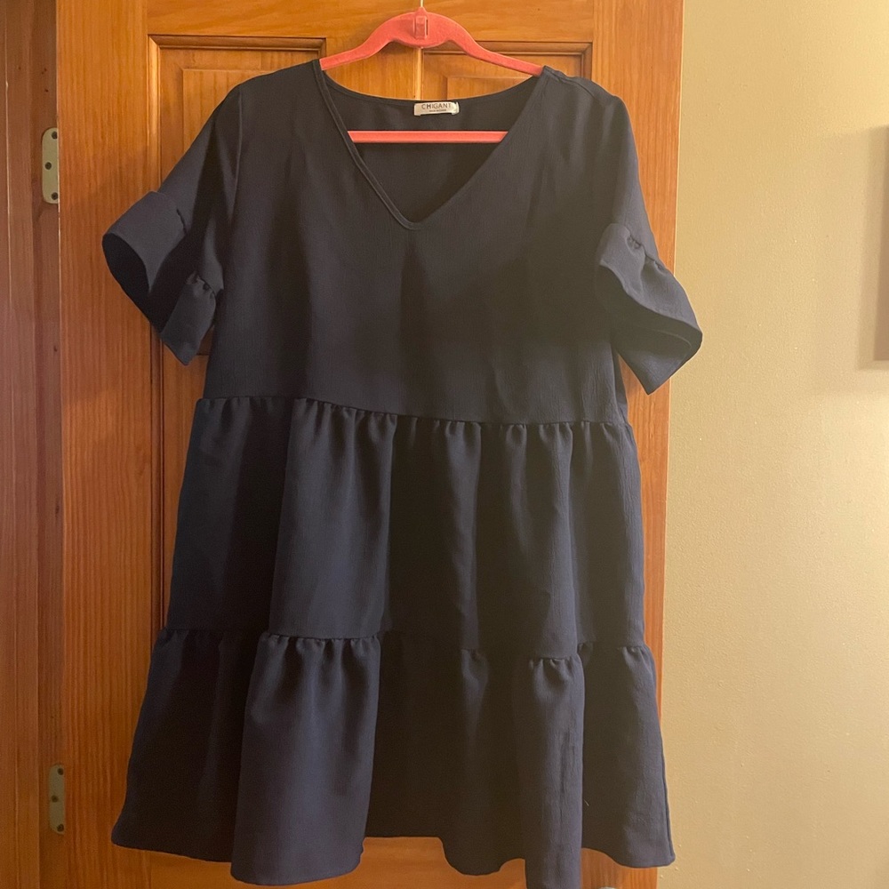 NWOT never worn navy tiered dress